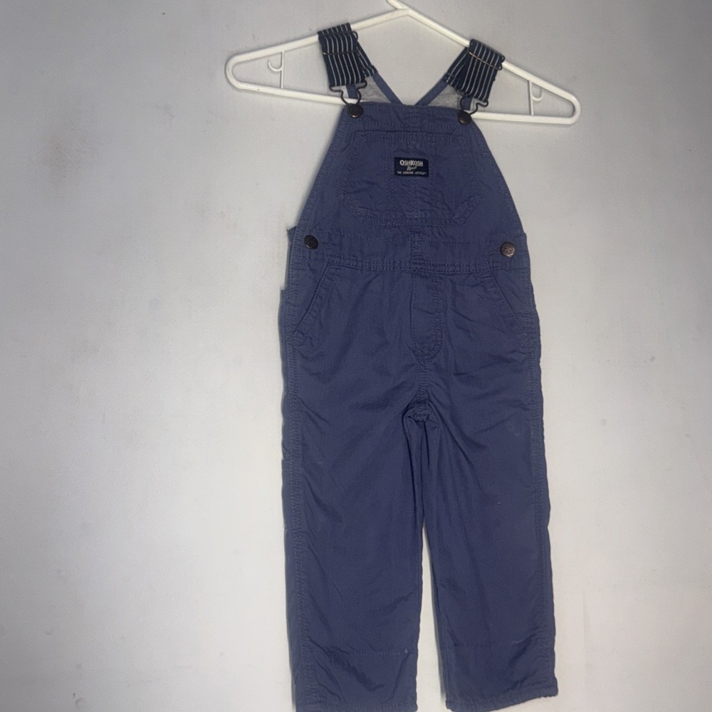 Vintage Oshkosh B'gosh Vestbak Boys Blue Overalls Waving Walrus 2T